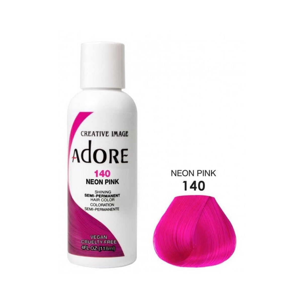 Adore Semi Permanent Hair Color 140 Neon Pink 118ml