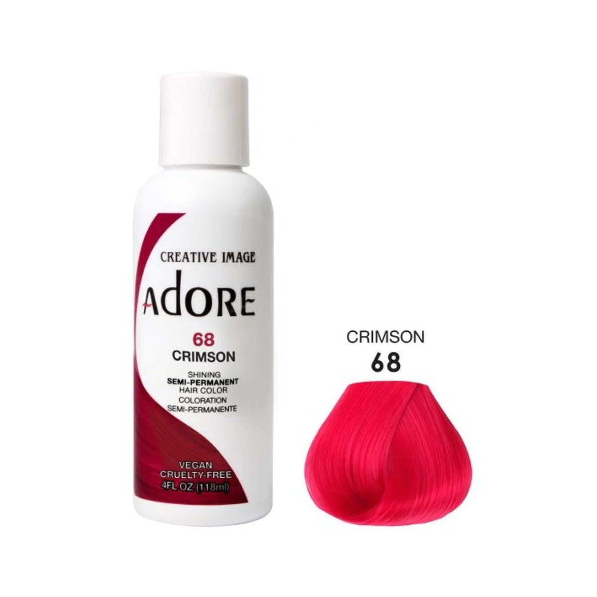 Adore Semi Permanent Hair Color 68 Crimson 118ml