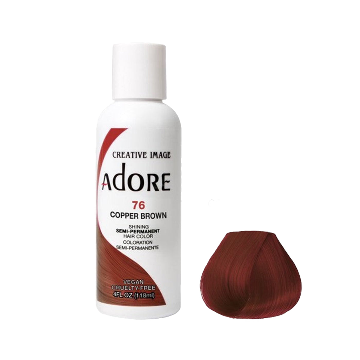 Adore Semi Permanent Hair Color 76 Copper Brown 118ml