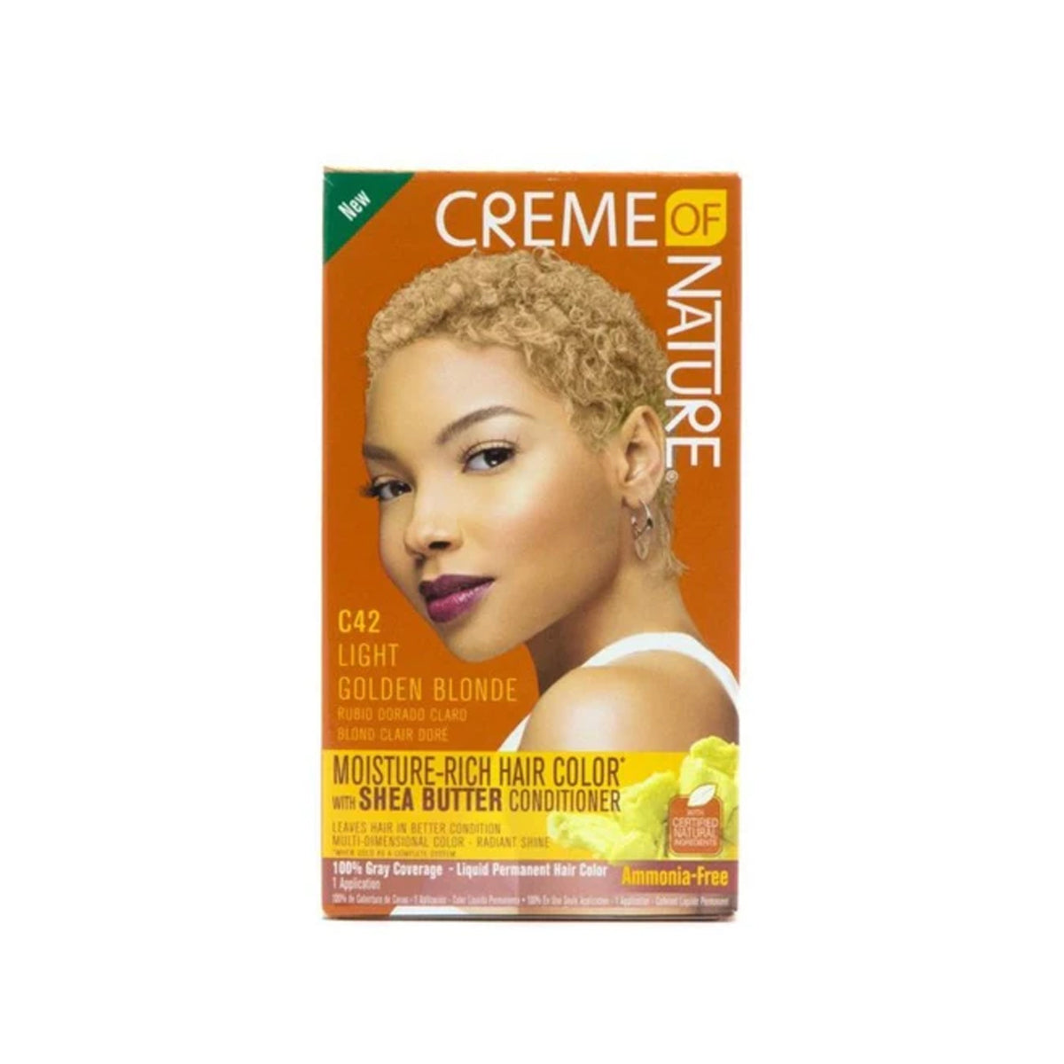 Creme Of Nature Moisture Rich Hair Color Kit C42 Light Golden Blonde