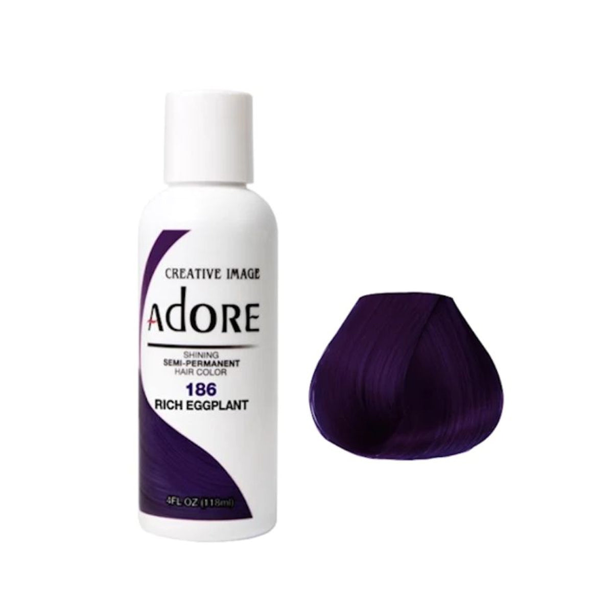 Adore Semi Permanent Hair Color 186 Rich Eggplant 118ml