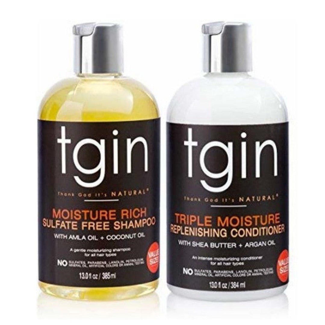 TGIN Shampoo + Conditioner Duo For Natural Hair - Dry Hair - Curly Hair